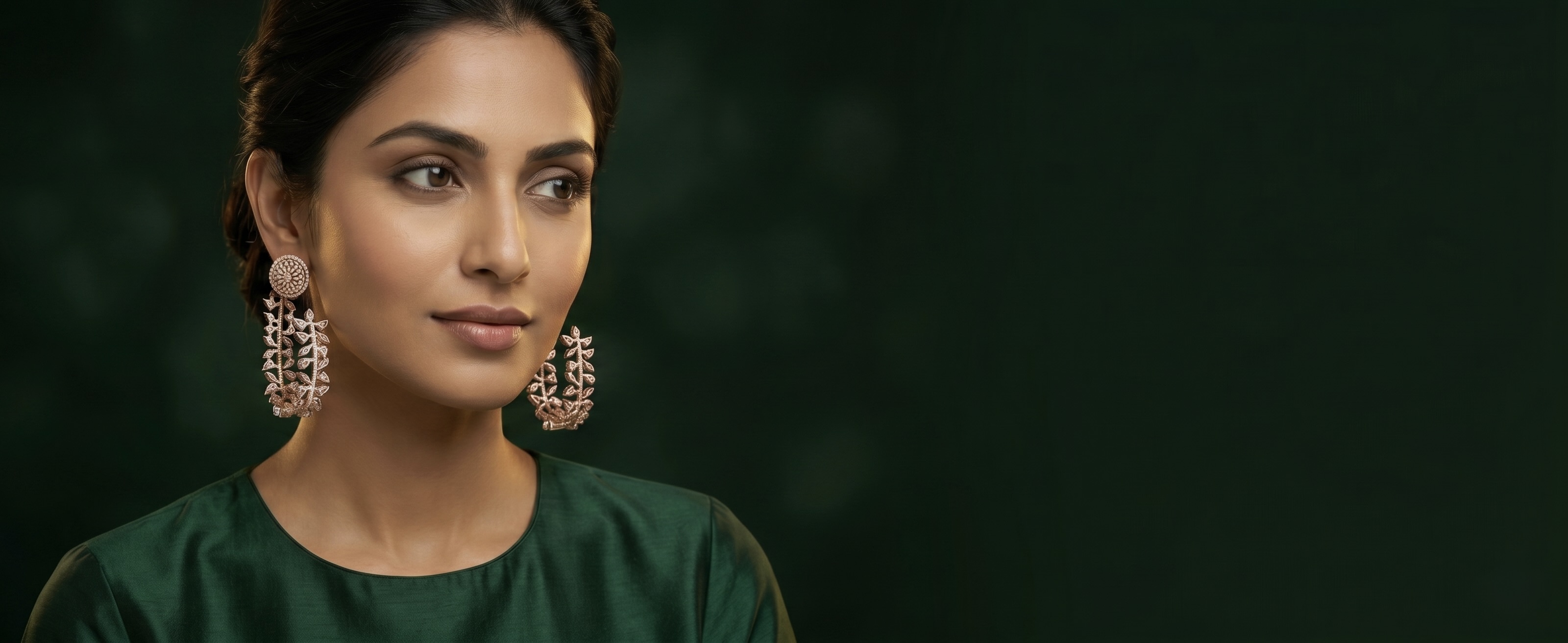 Model wearing VAIRIS earrings